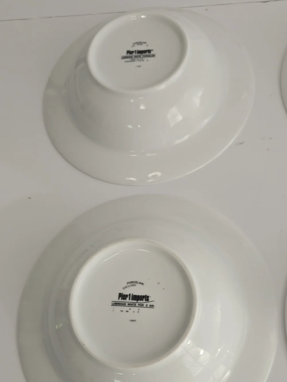 Pier 1 Imports Set Of 4 Luminous White Porcelain Soup Pasta Bowls